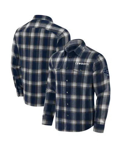 Fanatics Darius Rucker Collection By  Men's Navy Penn State Nittany Lions Team Flannel Plaid Full-sna In Blue
