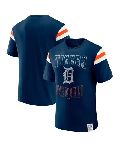 Fanatics Darius Rucker Collection By  Men's Navy Detroit Tigers Distressed Sleeve Stripe T-shirt In Blue