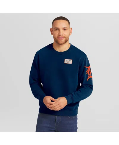 Fanatics Darius Rucker Collection By  Men's Navy Detroit Tigers Washed Crew Neck Pullover Sweatshirt In Multi