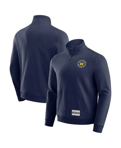Fanatics Darius Rucker Collection By  Men's Navy Michigan Wolverines Quarter-zip Pullover Sweatshirt In Blue