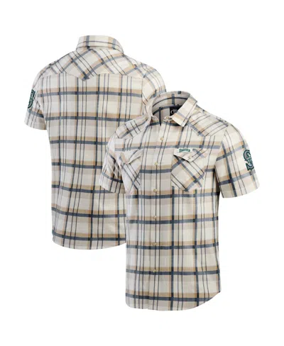 Fanatics Darius Rucker Collection By  Men's Navy Seattle Mariners Plaid Full-snap Shirt In Blue