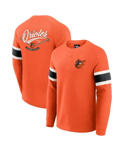 Fanatics Darius Rucker Collection By  Men's Orange Baltimore Orioles Waffle-knit Raglan Long Sleeve H