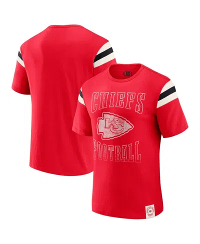 Fanatics Darius Rucker Collection By  Men's Red Kansas City Chiefs Football Stripe Sleeve T-shirt