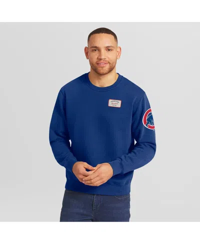 Fanatics Darius Rucker Collection By  Men's Royal Chicago Cubs Washed Crew Neck Pullover Sweatshirt In Blue