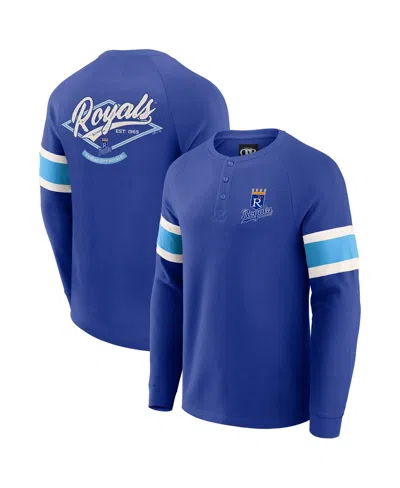 Fanatics Darius Rucker Collection By  Men's Royal Kansas City Royals Waffle-knit Raglan Long Sleeve H In Blue