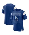 Fanatics Darius Rucker Collection By  Men's Royal Los Angeles Dodgers Distressed Sleeve Stripe T-shir In Blue