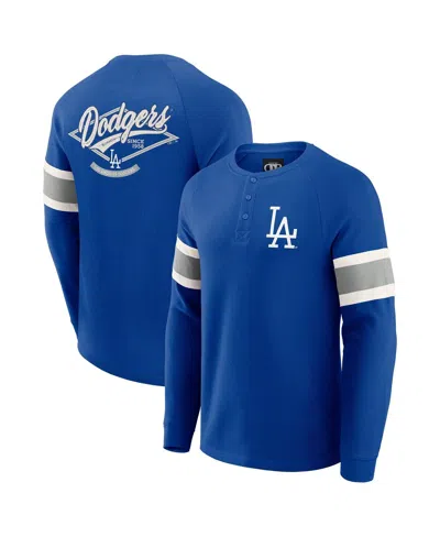 Fanatics Darius Rucker Collection By  Men's Royal Los Angeles Dodgers Waffle-knit Raglan Long Sleeve In Blue