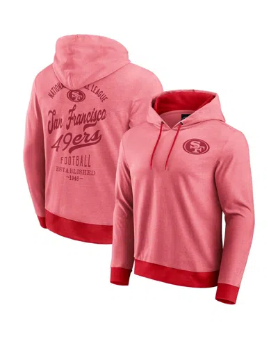 Fanatics Darius Rucker Collection By  Men's Scarlet San Francisco 49ers Tonal Knit Pullover Hoodie In Pink