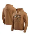 Fanatics Men's Tan Michigan Wolverines Camp Fleece Tri-blend Pullover Hoodie In Tan