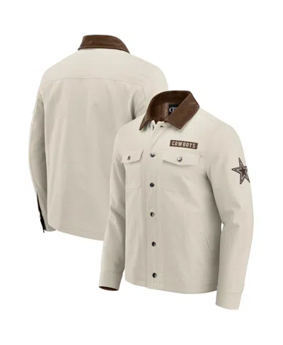 Fanatics Darius Rucker Collection By  Men's Tan Dallas Cowboys Midweight Canvas Full-button Jacket In Brown