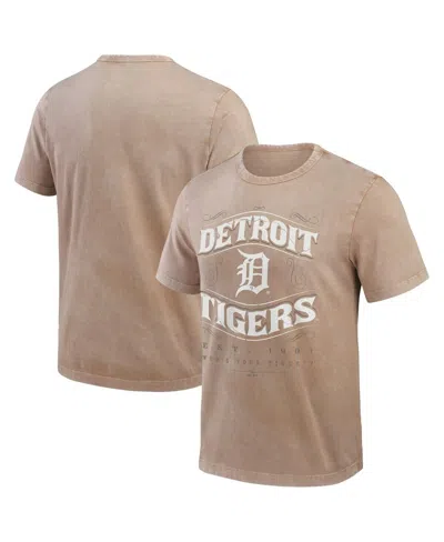 Fanatics Darius Rucker Collection By  Men's Tan Detroit Tigers Sun Faded T-shirt In Gray
