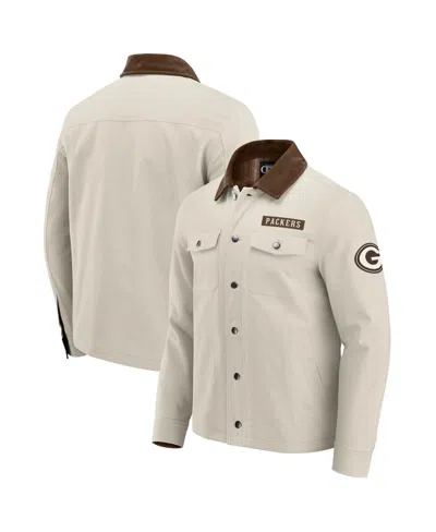 Fanatics Darius Rucker Collection By  Men's Tan Green Bay Packers Midweight Canvas Full-button Jacket In Neutral