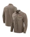 Fanatics Darius Rucker Collection By  Men's Tan Kansas City Chiefs Polar Fleece Cozy Button-up Shirt In Brown