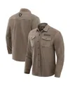 Fanatics Darius Rucker Collection By  Men's Tan Las Vegas Raiders Polar Fleece Cozy Button-up Shirt In Brown