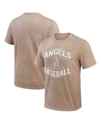 Fanatics Darius Rucker Collection By  Men's Tan Los Angeles Angels Sun Faded T-shirt In Brown