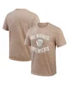 Fanatics Darius Rucker Collection By  Men's Tan Milwaukee Brewers Sun Faded T-shirt In Brown
