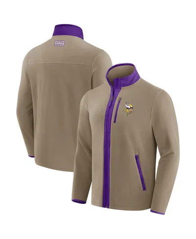 Fanatics Darius Rucker Collection By  Men's Tan Minnesota Vikings Heavyweight Polar Fleece Full-zip J In Brown