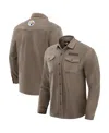 Fanatics Darius Rucker Collection By  Men's Tan Pittsburgh Steelers Polar Fleece Cozy Button-up Shirt In Brown