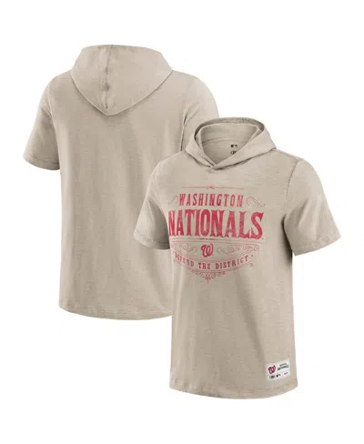 Fanatics Darius Rucker Collection By  Men's Tan Washington Nationals Distressed Hoodie T-shirt In Brown