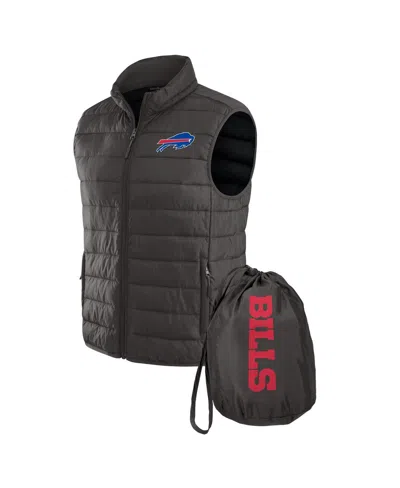 Fanatics Darius Rucker Collection By  X Nfl Men's Gray Buffalo Bills Packable Full-zip Vest With Trav In Black