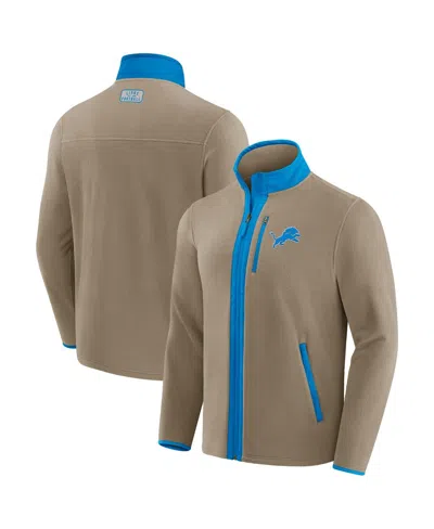 Fanatics Darius Rucker Collection By  X Nfl Men's Tan Detroit Lions Heavyweight Polar Fleece Full-zip In Brown