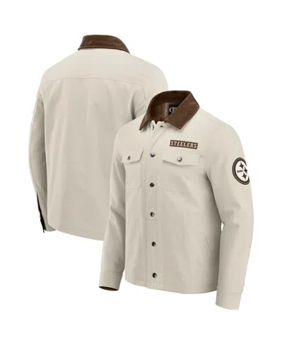 Fanatics Darius Rucker Collection By  X Nfl Men's Tan Pittsburgh Steelers Midweight Canvas Full-butto In Neutral