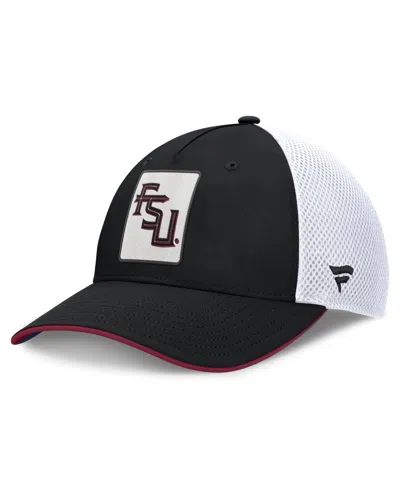 Fanatics Florida State Seminoles 5-panel Mesh Stretch Fit Baseball Cap In Black,white