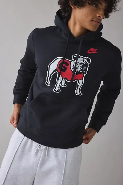 Fanatics Georgia Bulldogs Team Logo Graphic Nike Legacy Club Fleece Hoodie Sweatshirt In Black, Men's At Urba In Blue