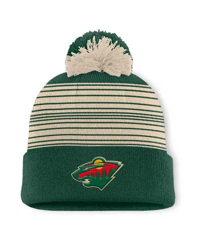 Fanatics Green Minnesota Wild Fundamental Spirit Cuffed Pom Knit Hat