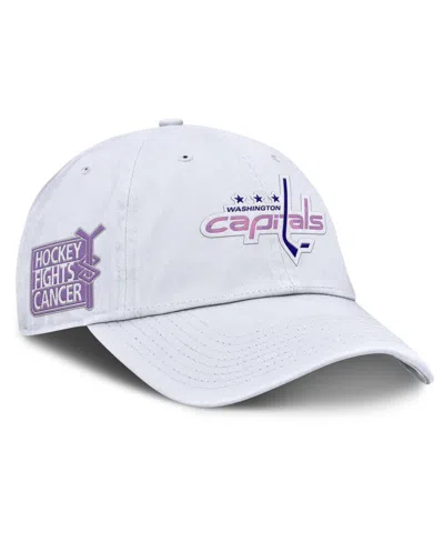 Fanatics Hockey Fights Cancer Adjustable Authentic Pro Baseball Cap In White