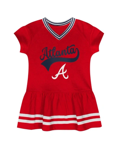 Fanatics Kids' Little Girls  Red Atlanta Braves Sweet Catcher V-neck Dress