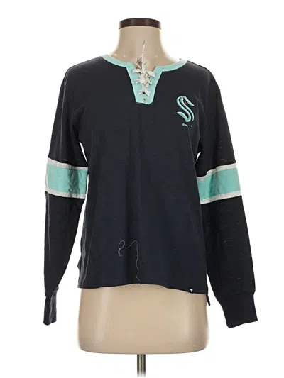 Pre-owned Fanatics Long Sleeve Henley Shirt In Blue