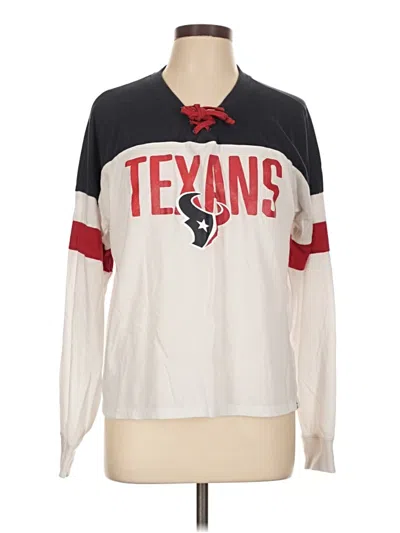 Pre-owned Fanatics Long Sleeve Top Ivory Collared Neckline Tops