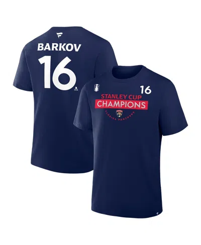 Fanatics Men's Aleksander Barkov Navy Florida Panthers 2025 Stanley Cup Champions Authentic Pro Name Number T In Blue