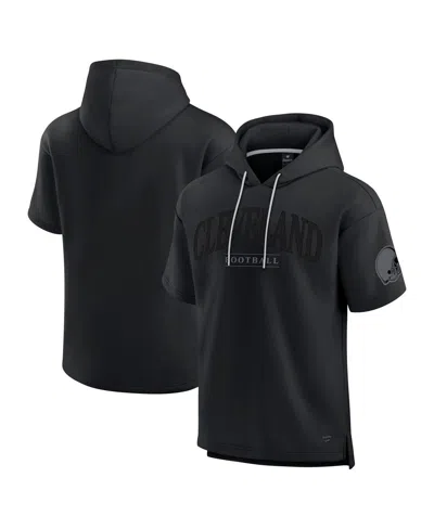 Fanatics Men's And Women's Black Cleveland Browns Elements Ready Short Sleeve Pullover Hoodie