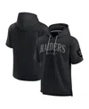 Fanatics Men's And Women's Black Las Vegas Raiders Elements Ready Short Sleeve Pullover Hoodie In Black