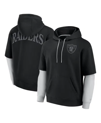 Fanatics Men's And Women's Black Las Vegas Raiders Sleek Elements Pullover Hoodie