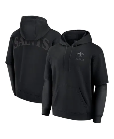 Fanatics Men's And Women's Black New Orleans Saints Sleek Elements Pullover Hoodie