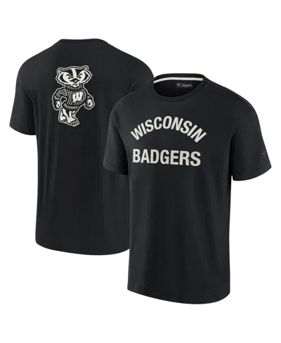 Fanatics Men's And Women's Black Wisconsin Badgers Elements Super Soft Short Sleeve T-shirt