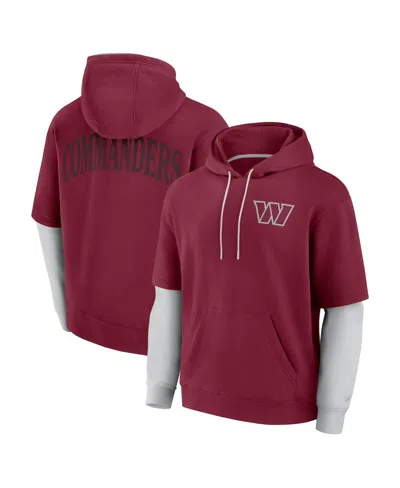 Fanatics Men's And Women's Burgundy Washington Commanders Sleek Elements Pullover Hoodie