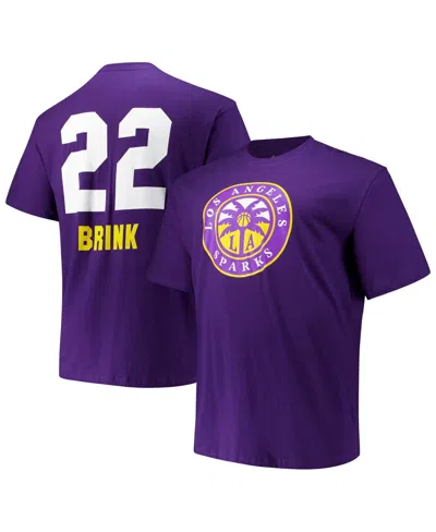 Fanatics Men's And Women's Cameron Brink Purple Los Angeles Sparks Big Tall Name Number T-shirt