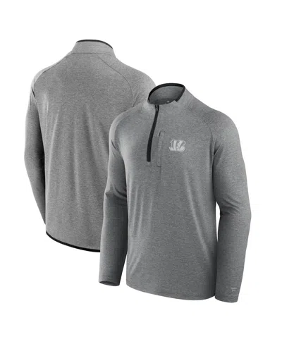 Fanatics Men's And Women's Charcoal Cincinnati Bengals Front Office Performance Primary Quarter-zip Jacket In Gray