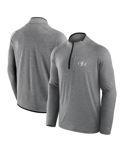 Fanatics Men's And Women's Charcoal San Francisco 49ers Front Office Performance Primary Quarter-zip Jacket In Gray