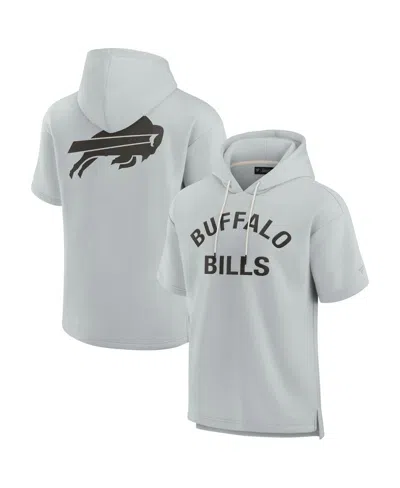 Fanatics Men's And Women's Gray Buffalo Bills Elements Super Soft Fleece Short Sleeve Pullover Hoodie