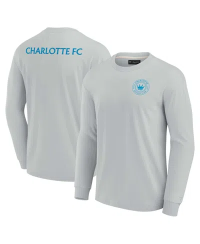 Fanatics Men's And Women's Gray Charlotte Fc Elements Super Soft Long Sleeve T-shirt