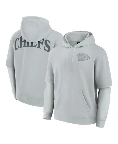 Fanatics Men's And Women's Gray Kansas City Chiefs Elements Sleek Pullover Hoodie