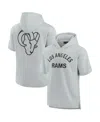 Fanatics Men's And Women's Gray Los Angeles Rams Elements Super Soft Fleece Short Sleeve Pullover Hoodie In Gray,cream