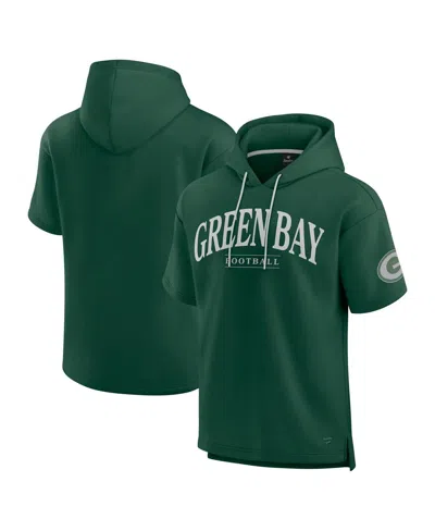 Fanatics Men's And Women's Green Green Bay Packers Elements Ready Short Sleeve Pullover Hoodie
