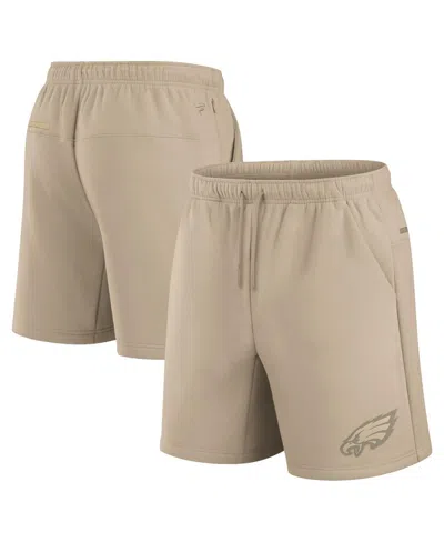 Fanatics Men's And Women's Khaki Philadelphia Eagles Elements Super Soft Fleece Shorts