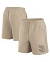 Fanatics Men's And Women's Khaki San Diego Padres Elements Super Soft Fleece Shorts In Khaki